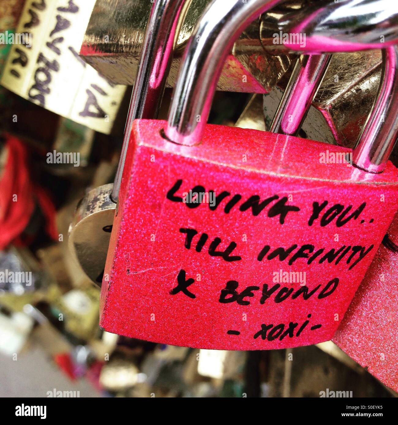 Love Lock - Smartphone Captured Stock Image