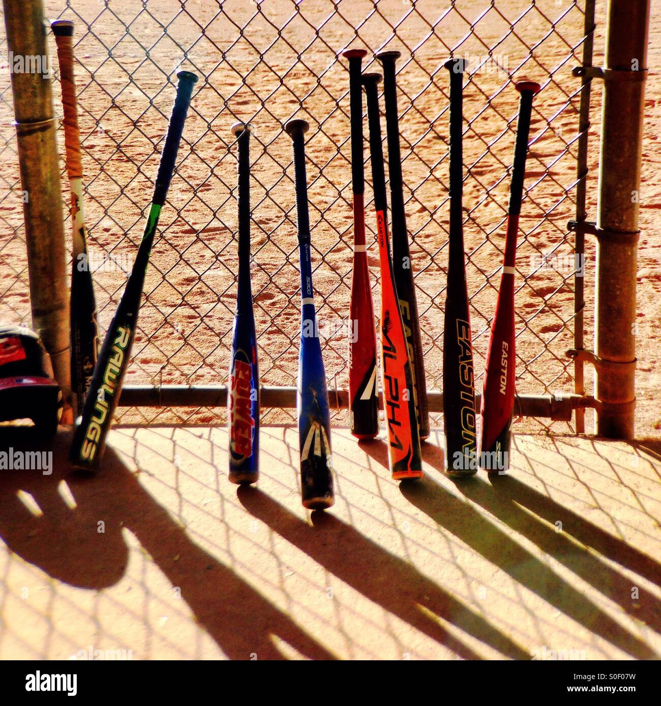 Youth baseball bats Stock Photo