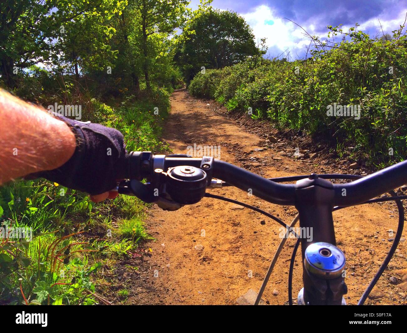 Mountain biking Otley Chevin West Yorkshire - Smartphone Captured Stock Image