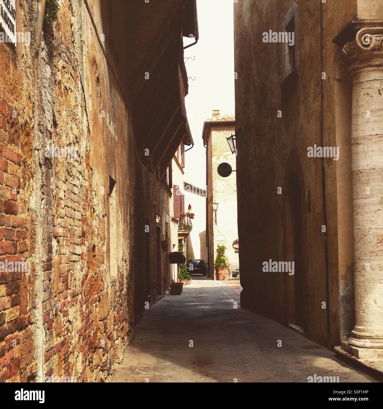 Stone street in Italy Stock Photo