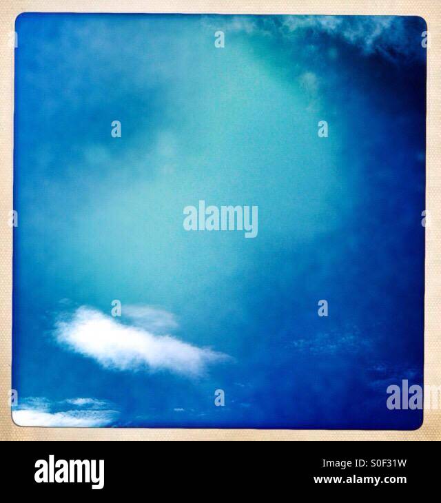 Blue Sky and a Cloud - Smartphone Captured Stock Image