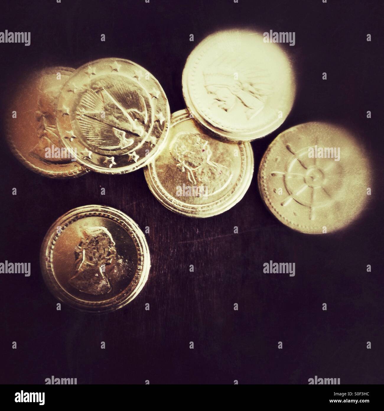 Chocolate Gold Money - Smartphone Captured Stock Image