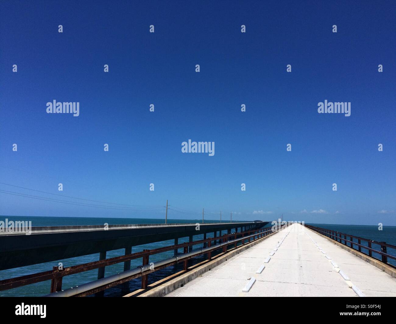 The old Seven Mile Bridge on the Florida Keys - Smartphone Captured Stock Image