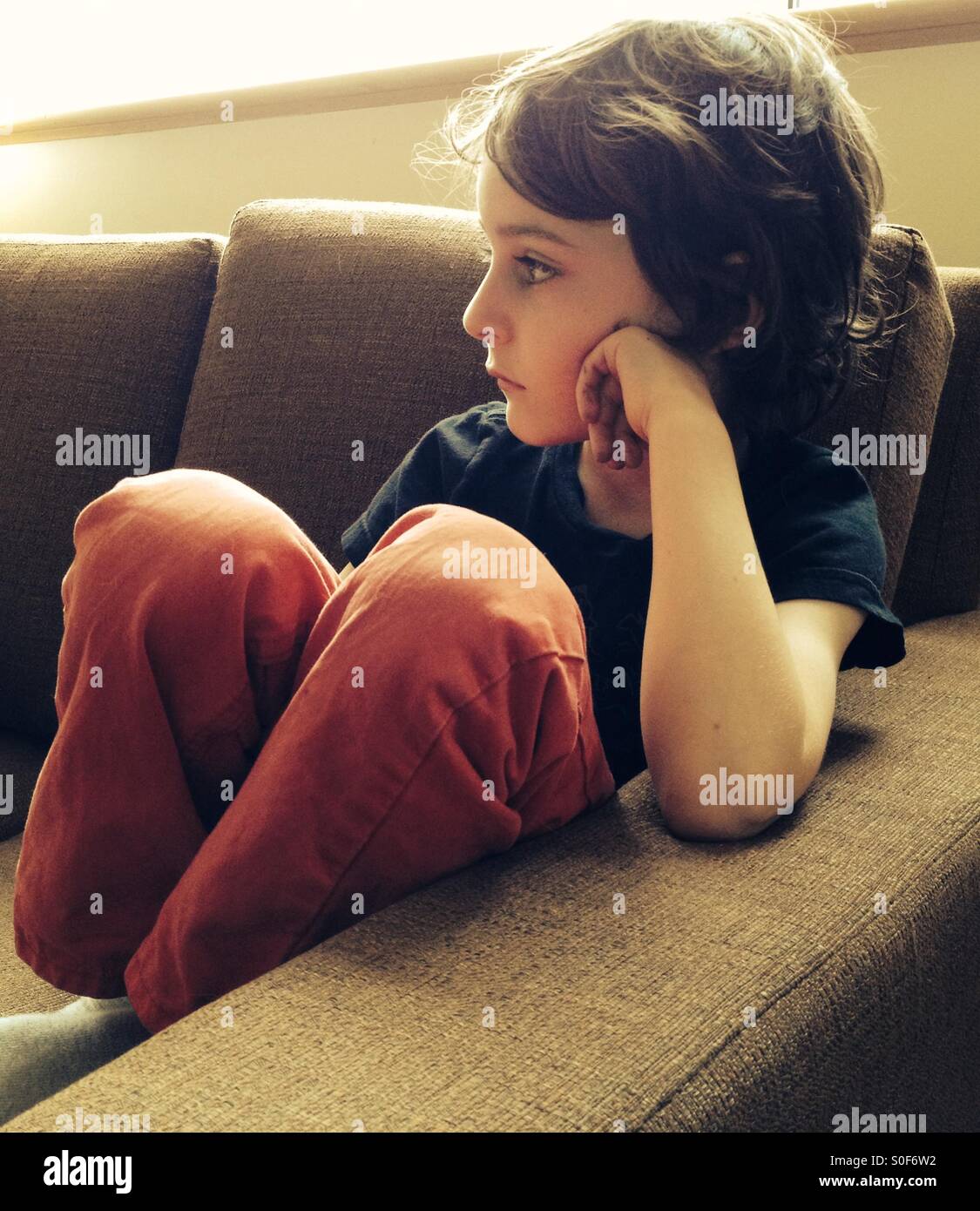 Pensive Child - Smartphone Captured Stock Image