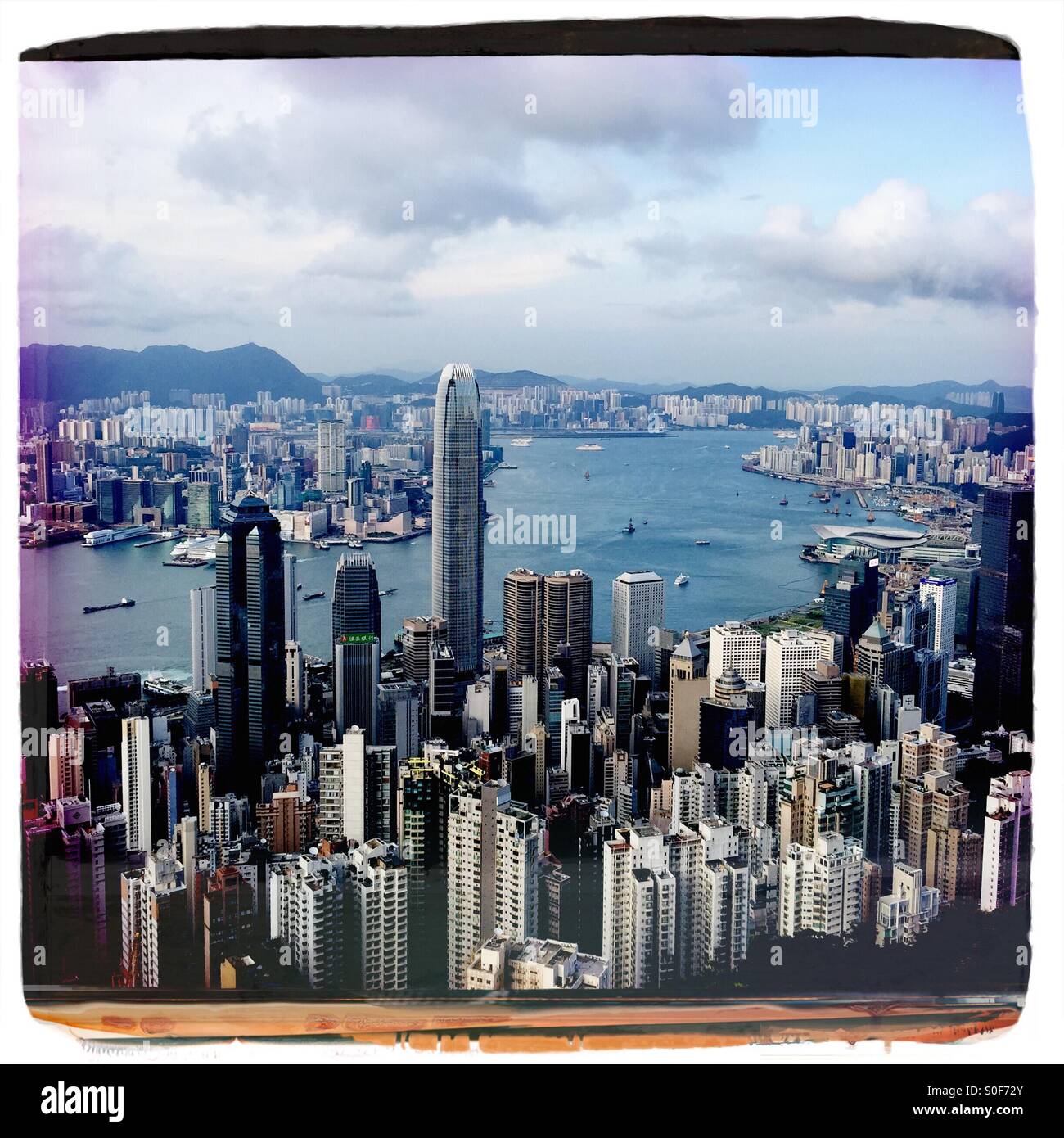 Skyline of Hong Kong from The Peak on a clear day Stock Photo - Alamy