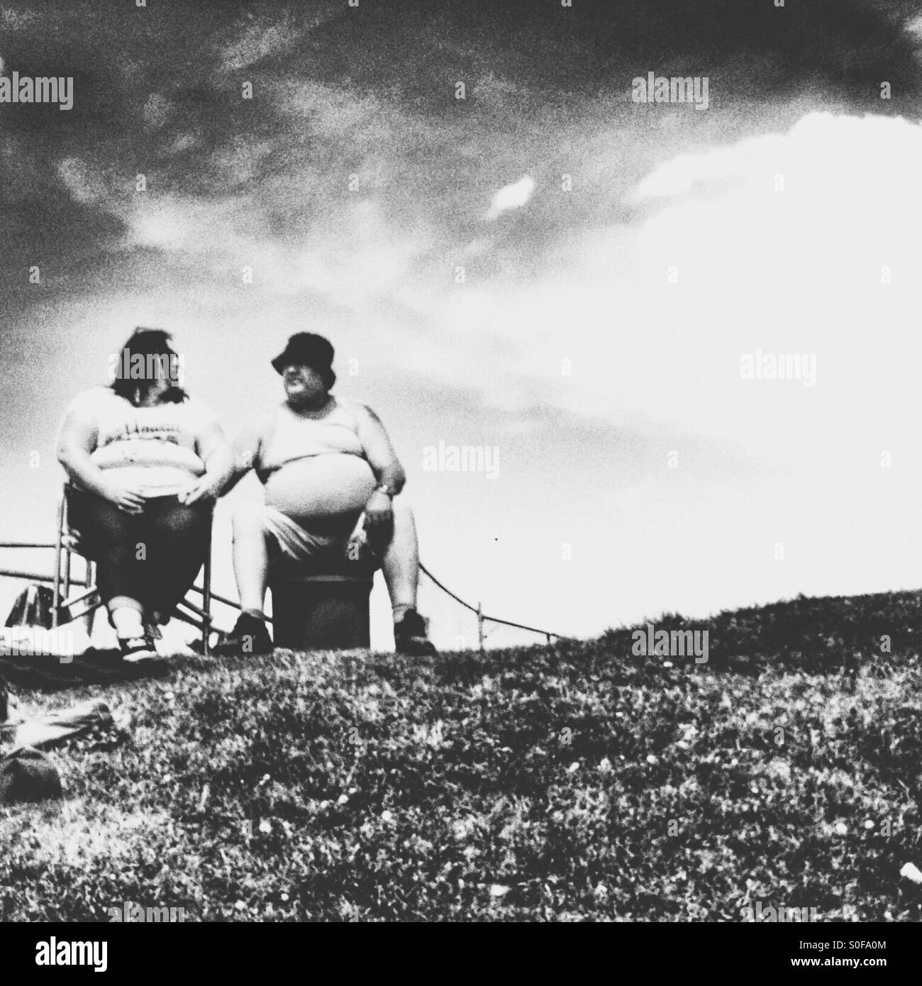 Overweight couple - Smartphone Captured Stock Image