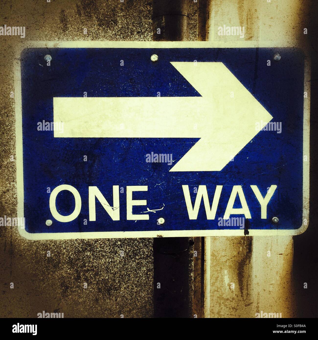 One way sign - Smartphone Captured Stock Image