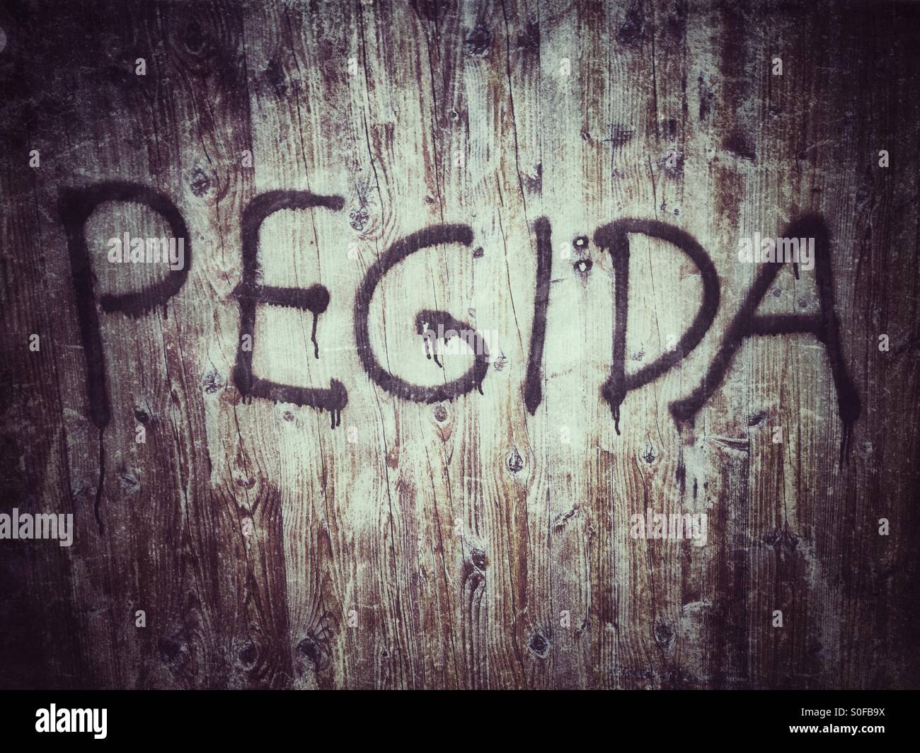 Pegida Graffiti in Berlin Stock Photo
