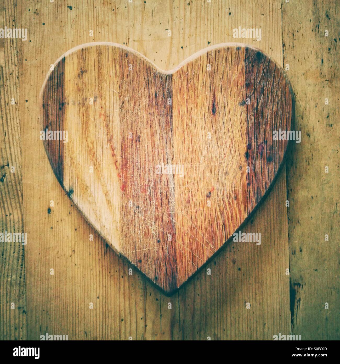 Wooden heart Stock Photo