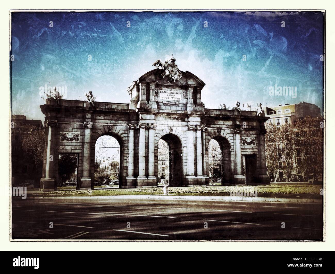 Puerta de Alcala in Madrid, Spain - Smartphone Captured Stock Image
