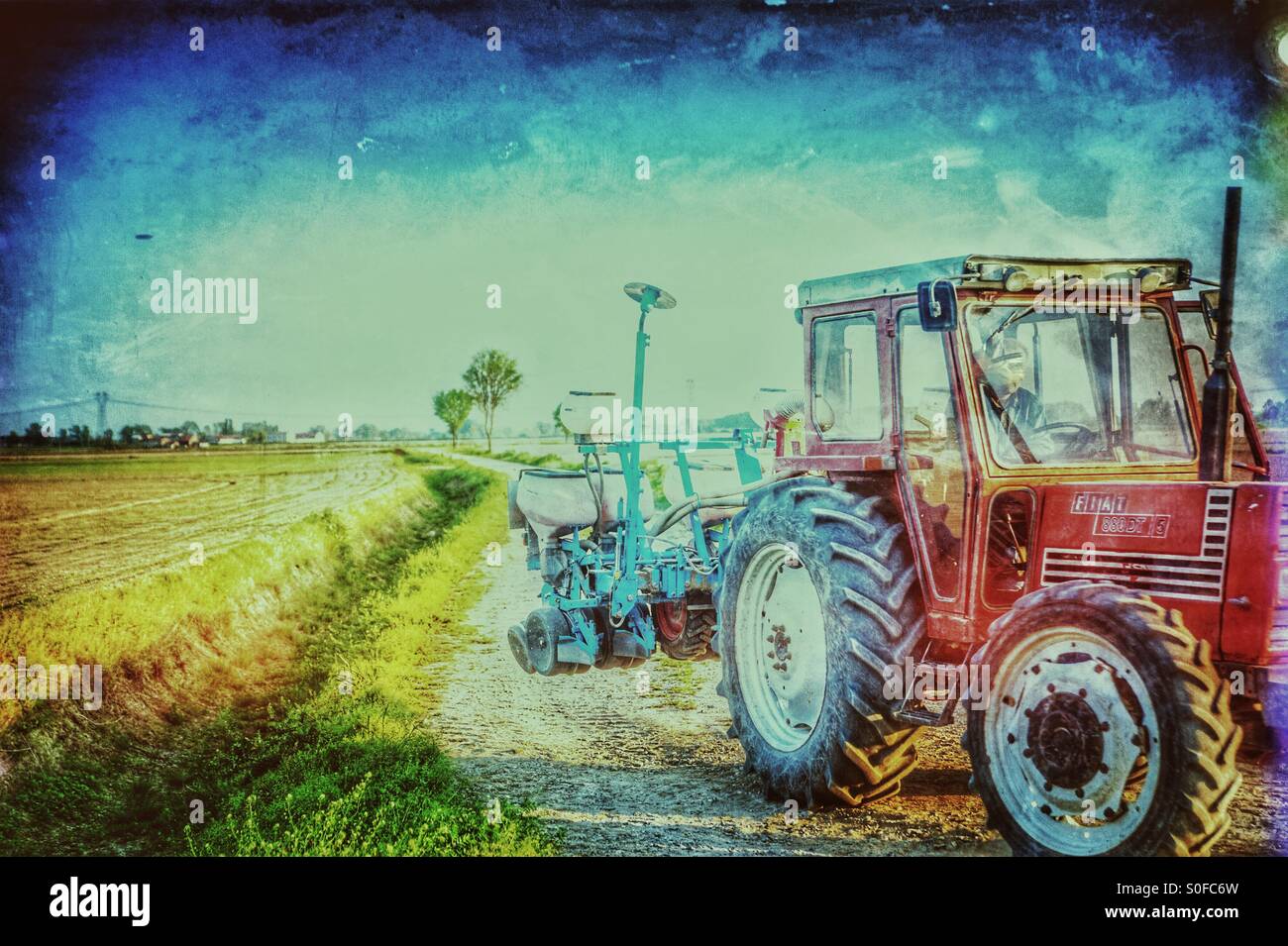 Working the land - Smartphone Captured Stock Image