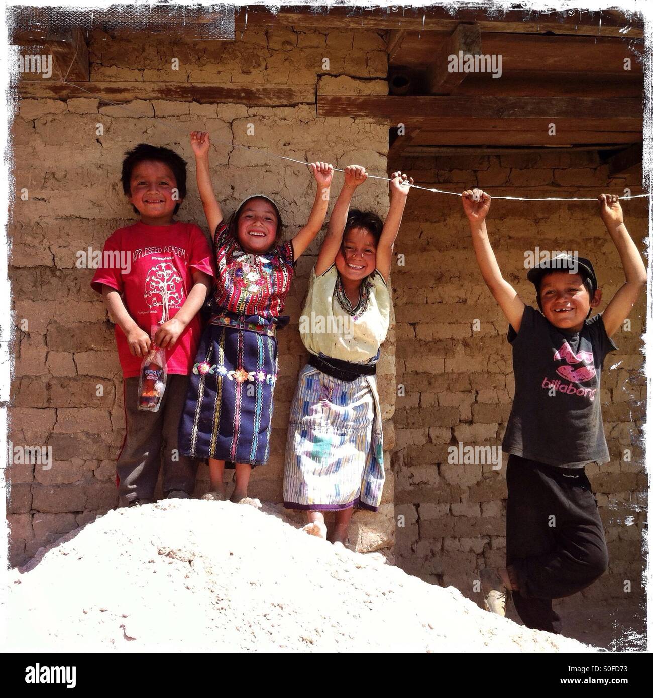 Maya indigenous children in Guatemala. Stock Photo