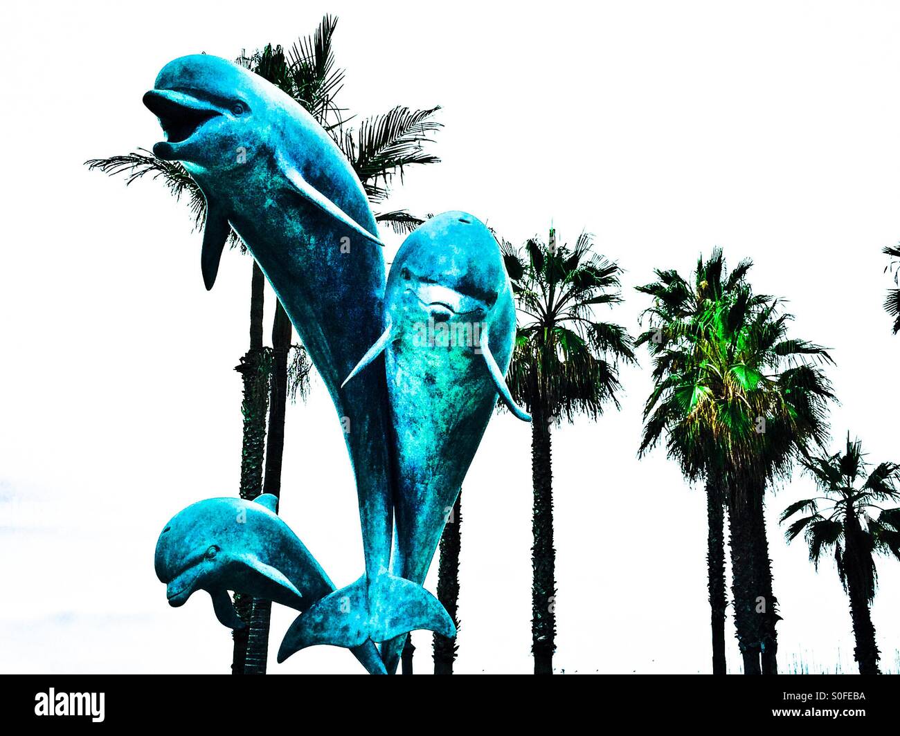 Dolphin statue, Santa Barbara, California USA Stock Photo