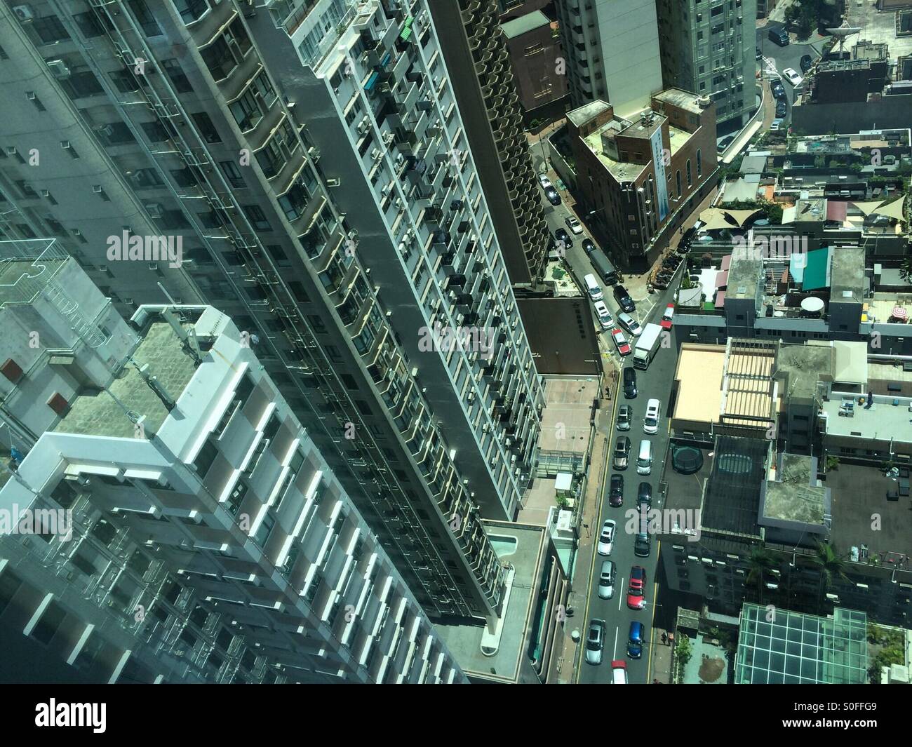Looking down into happy valley, Hong Kong Stock Photo