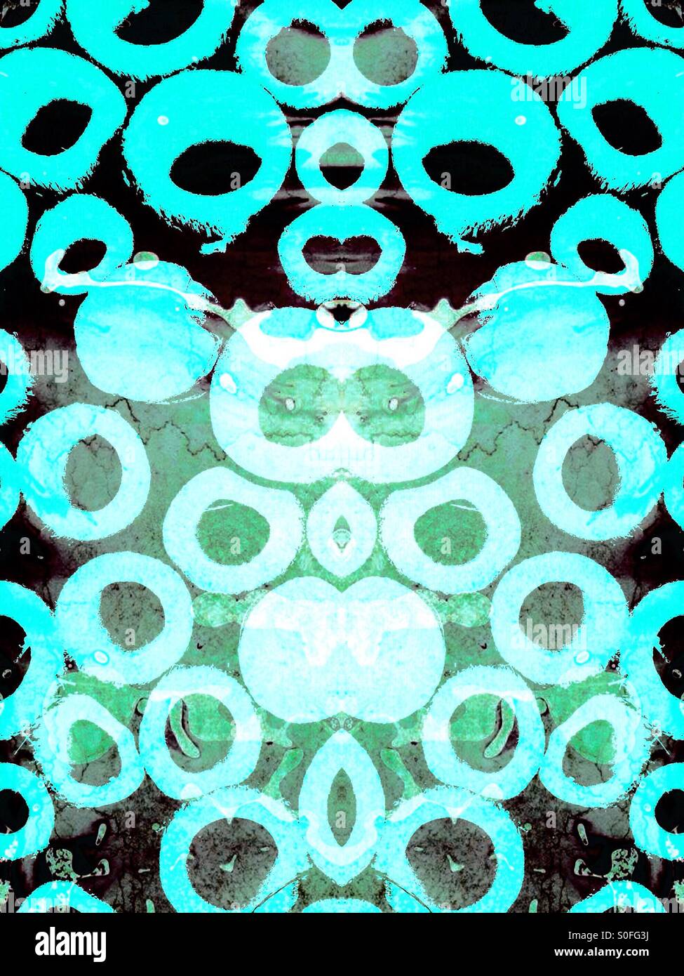 Symmetrical image of wooden tubes with art effect - Smartphone Captured Stock Image