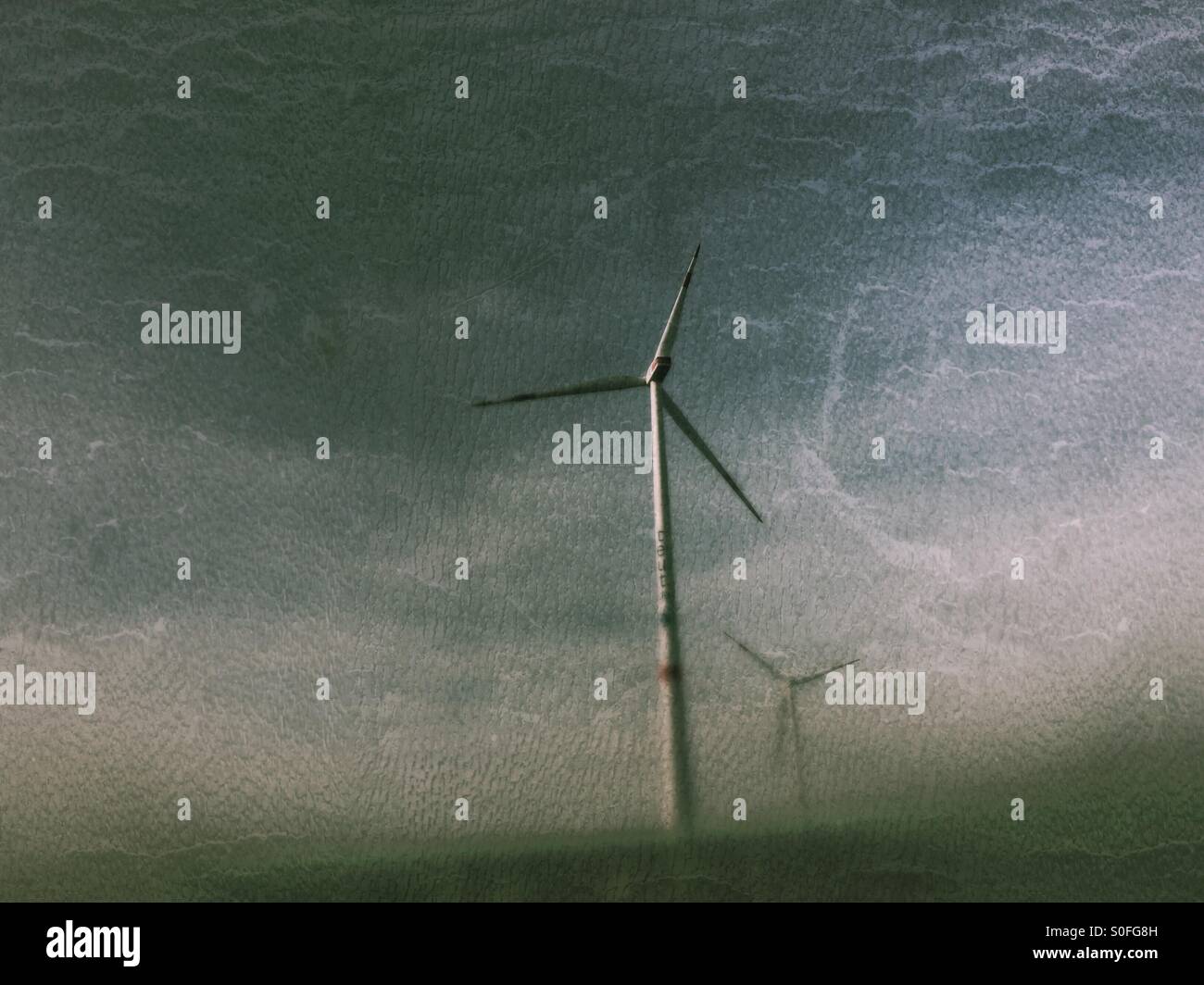 Green energy - wind mill - Smartphone Captured Stock Image