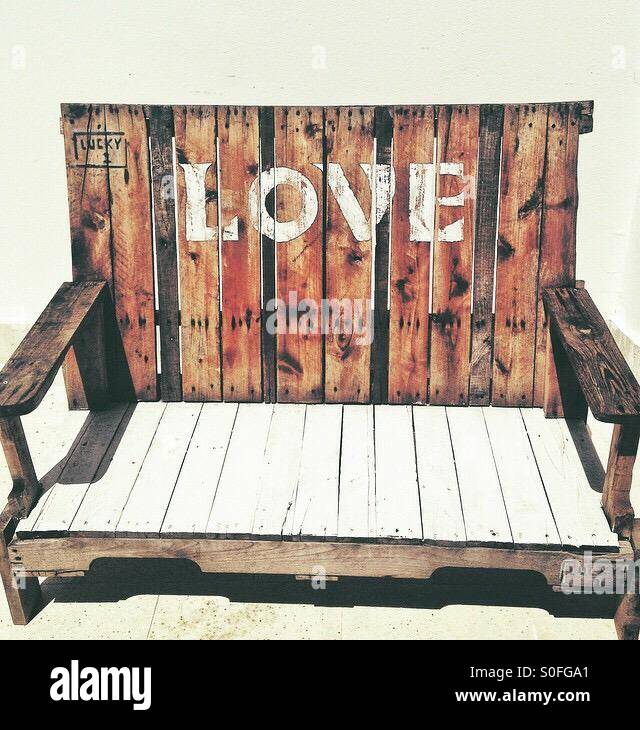 Love bench Stock Photo