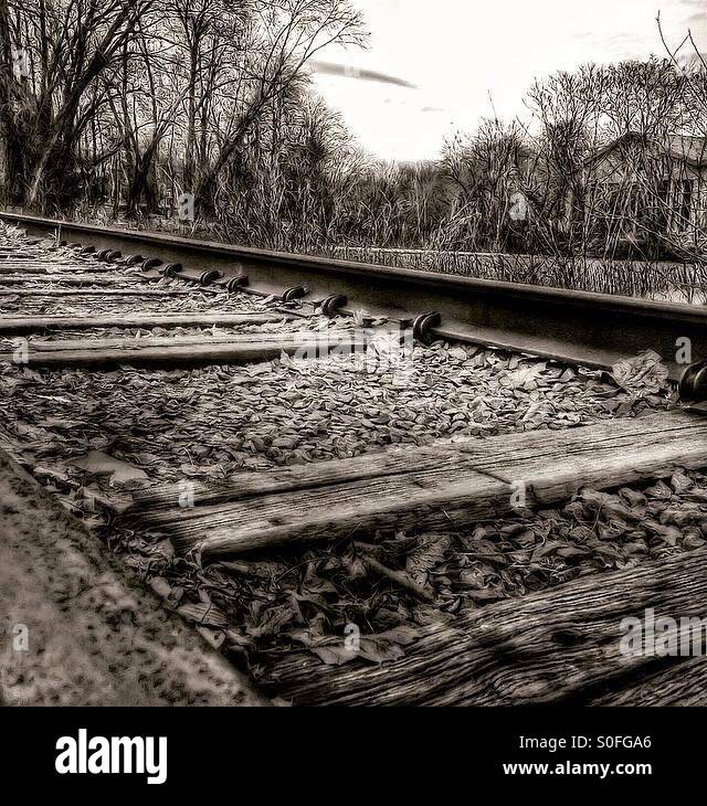 Train tracks in beacon ny Stock Photo