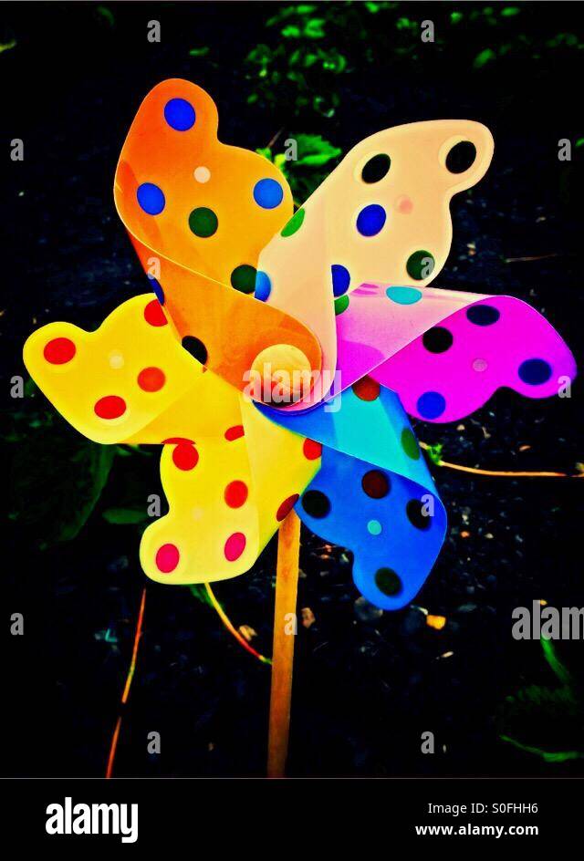 Child's handheld windmill - Smartphone Captured Stock Image
