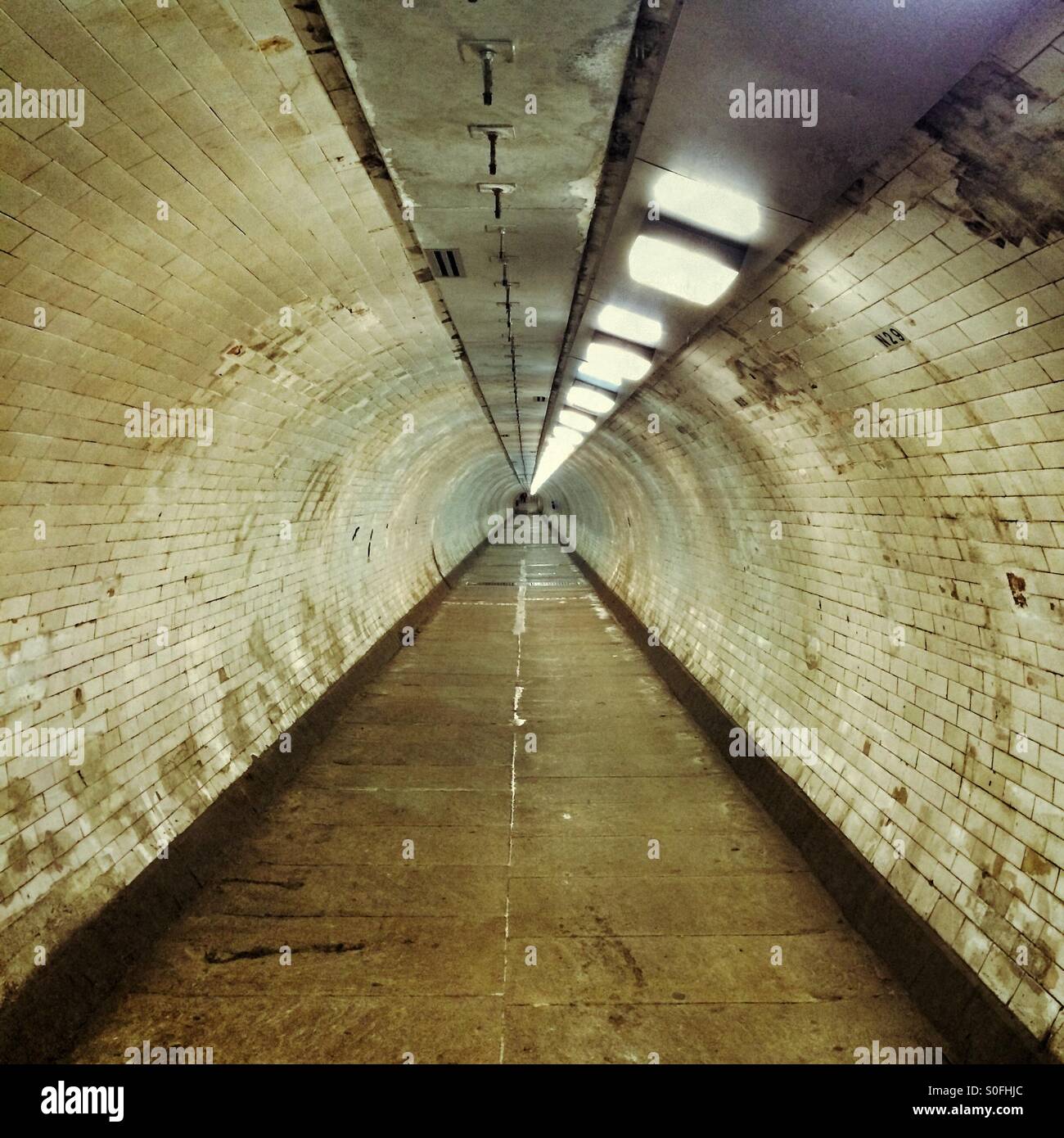 The narrow tunnel near Greenwich, London Stock Photo