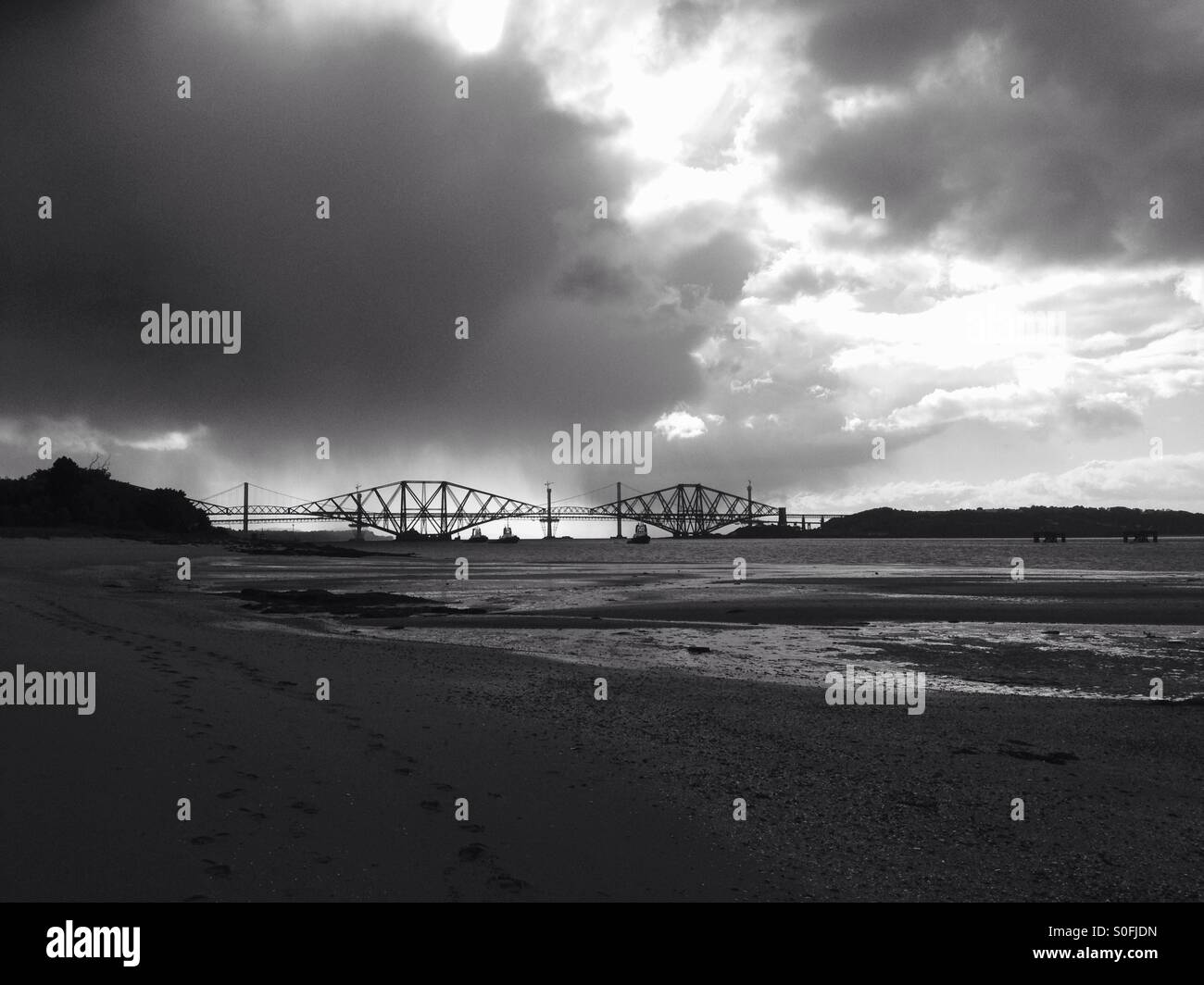 Forth Road Bridge storm - Smartphone Captured Stock Image