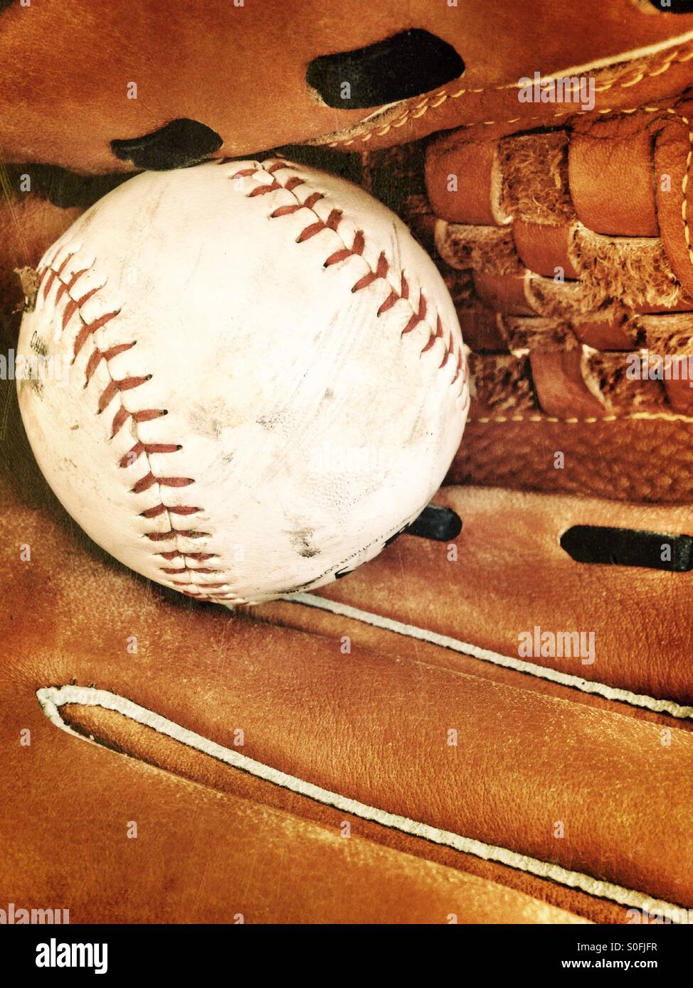 Baseball and glove - Smartphone Captured Stock Image
