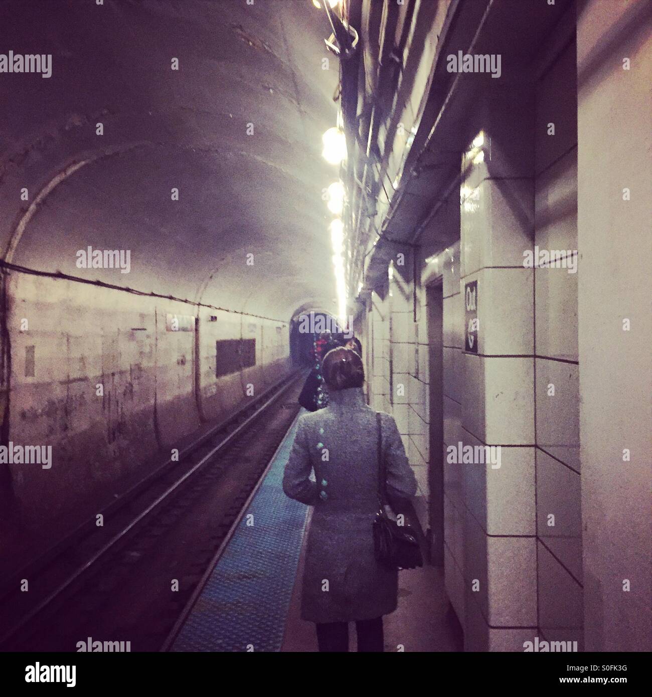Train tunnel in Chicago Stock Photo Alamy