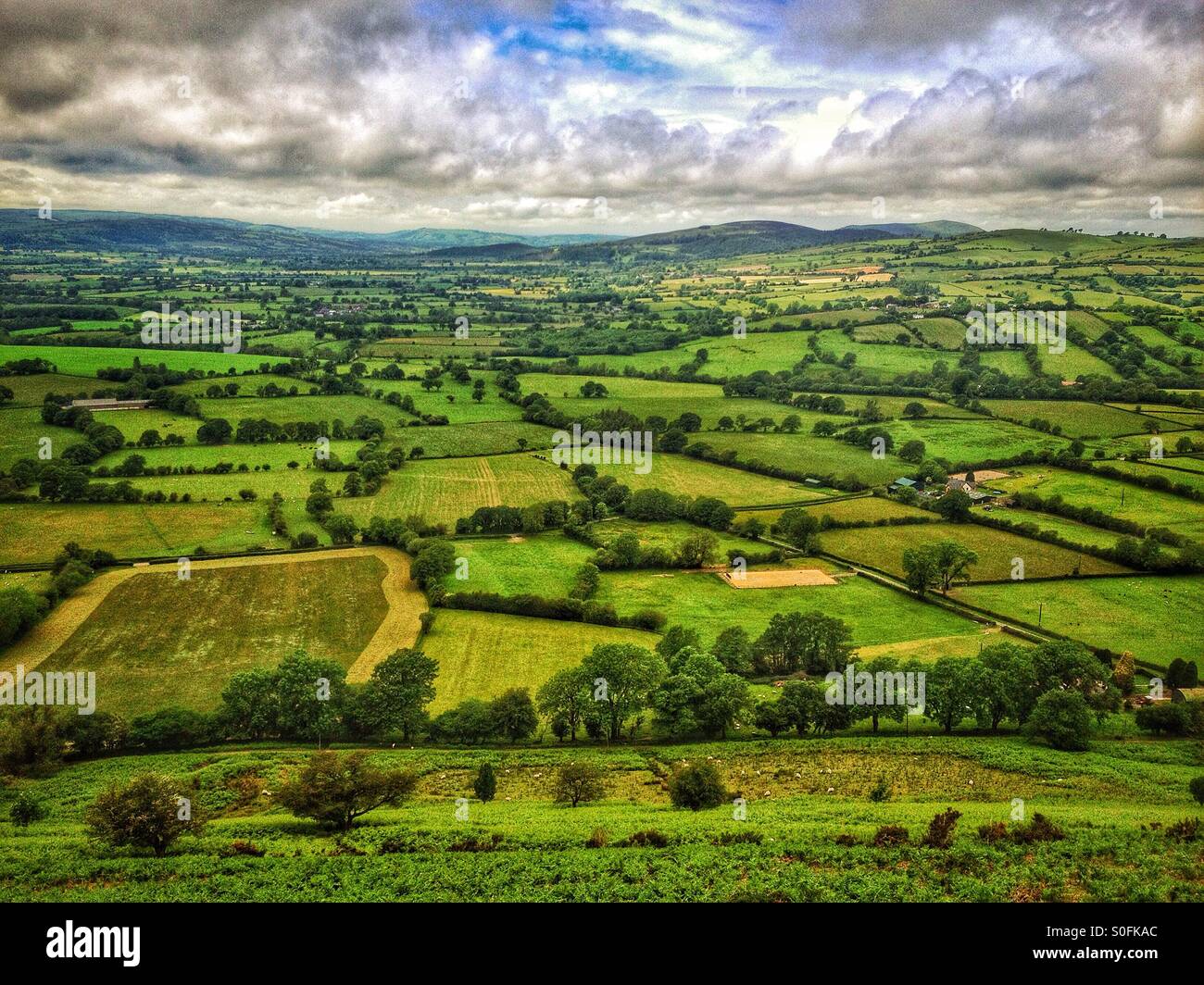 Shropshire looking west from the Long Mynd - Smartphone Captured Stock Image
