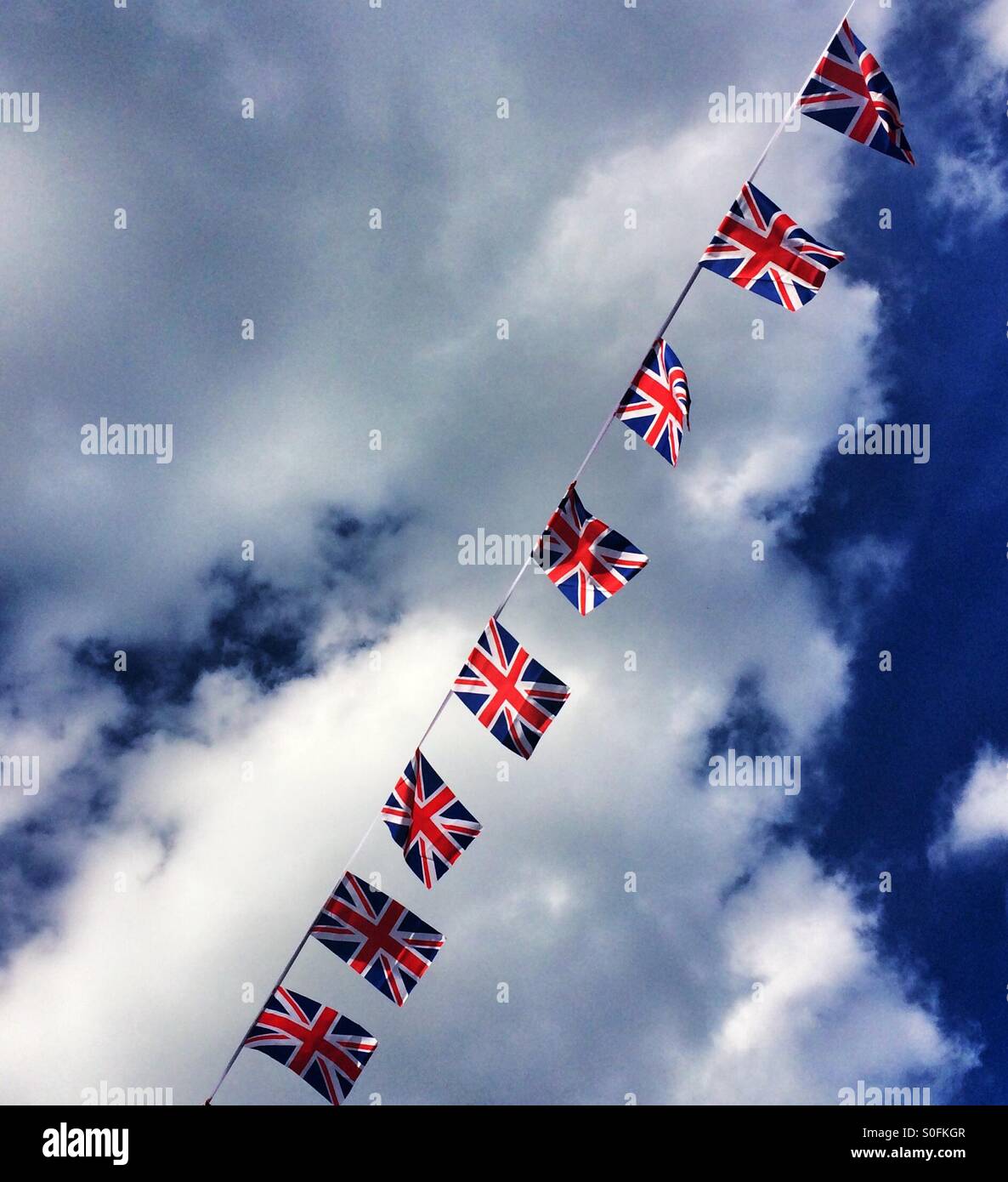 Union Jack Bunting at Royal Ascot - Smartphone Captured Stock Image