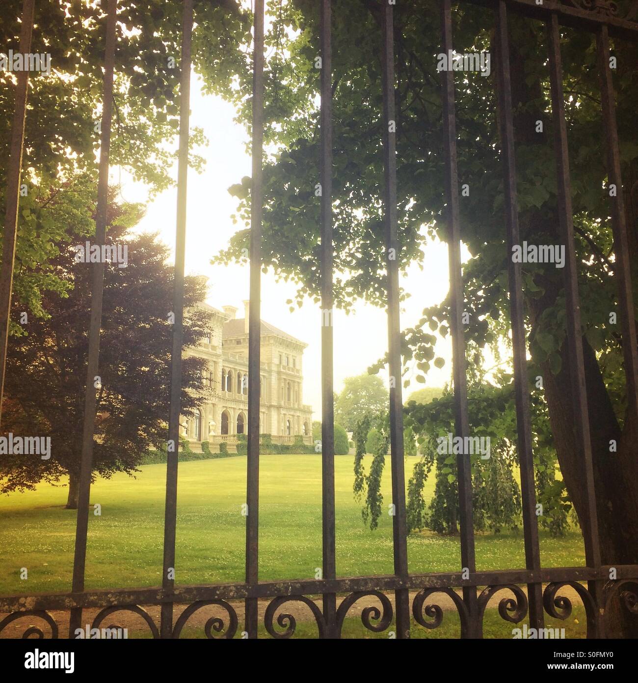 The Breakers, Newport, Rhode Island on the Cliff Walk - Smartphone Captured Stock Image