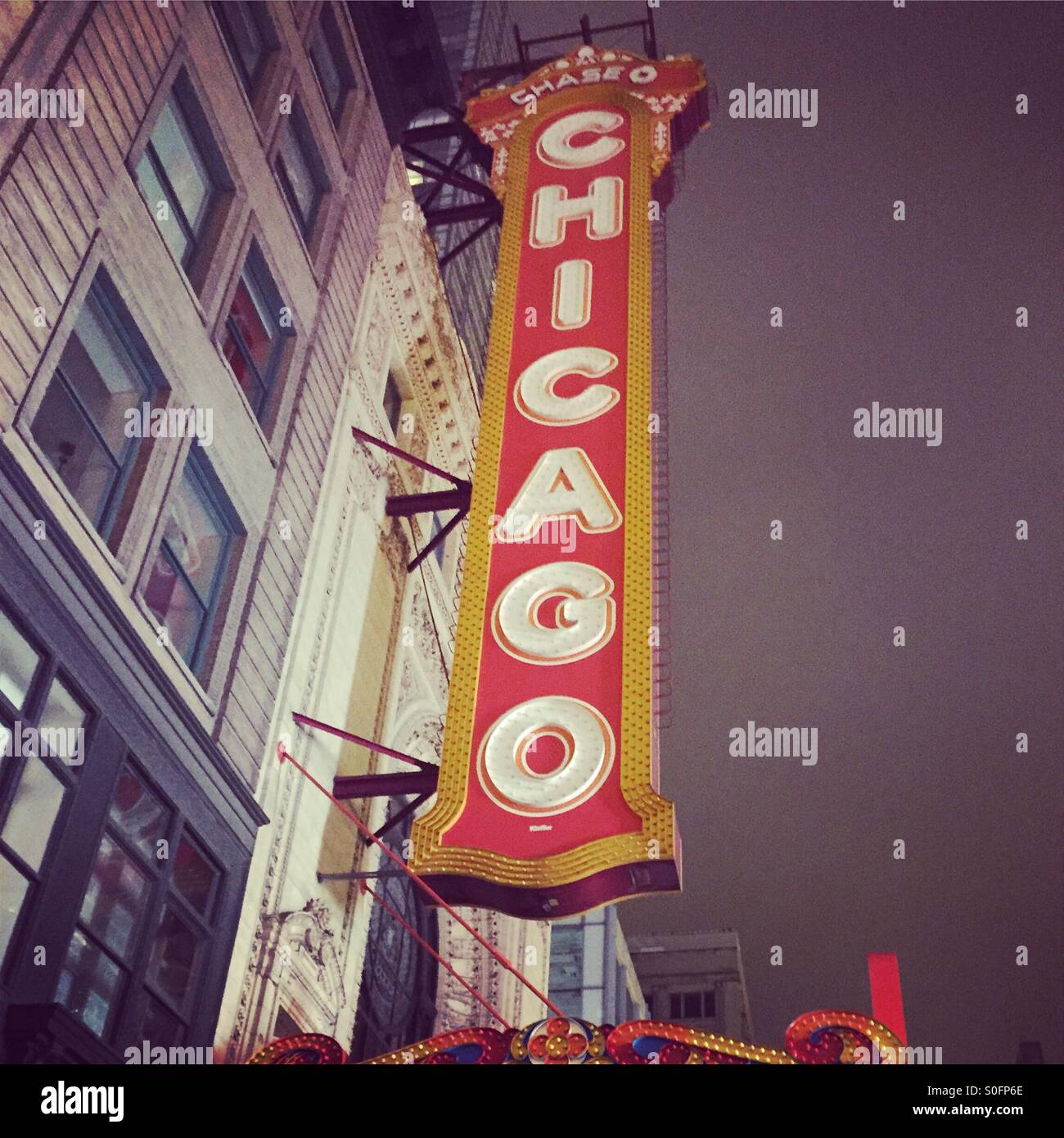 Chicago Theatre marquee Stock Photo