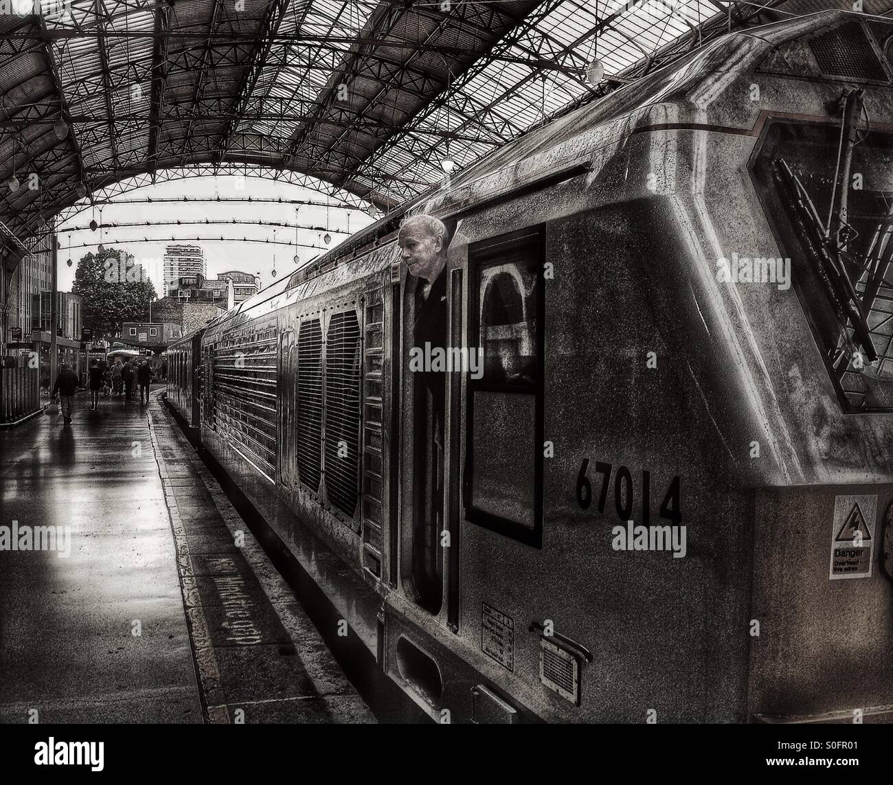 Train driver at Victoria station. - Smartphone Captured Stock Image