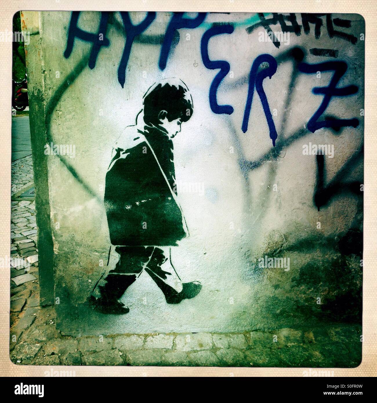 Stencil of boy hi-res stock photography and images - Alamy