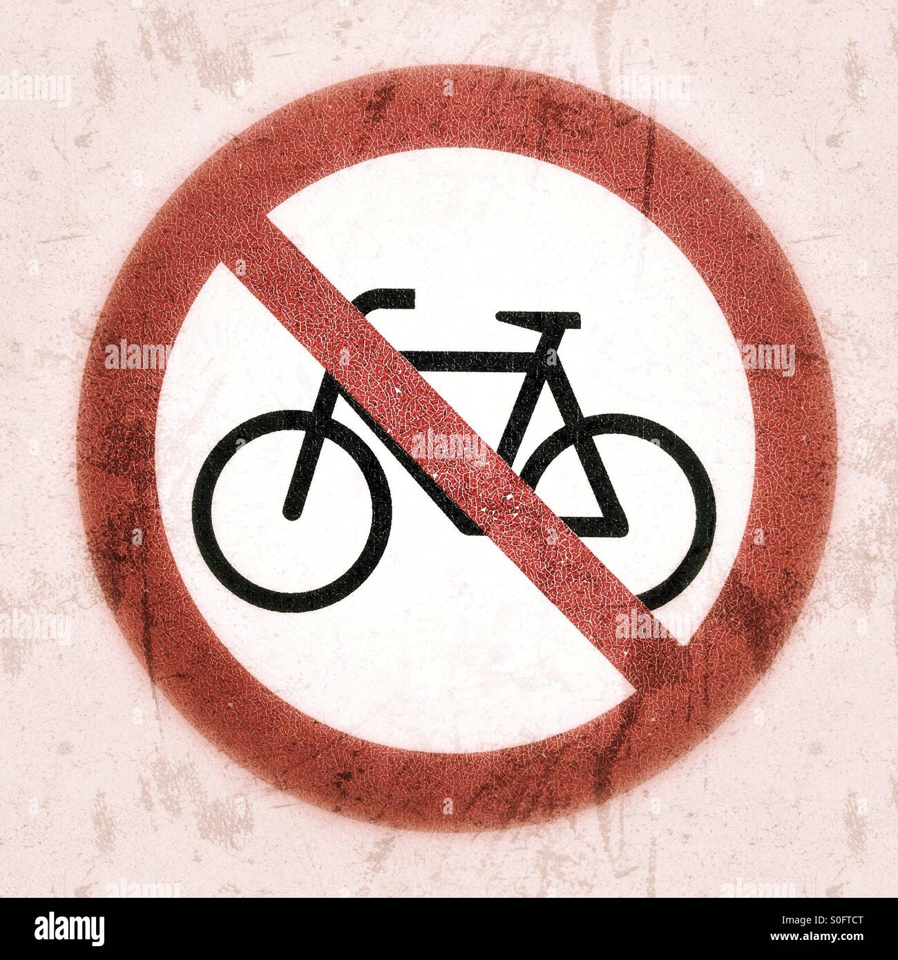 No cycling - Smartphone Captured Stock Image