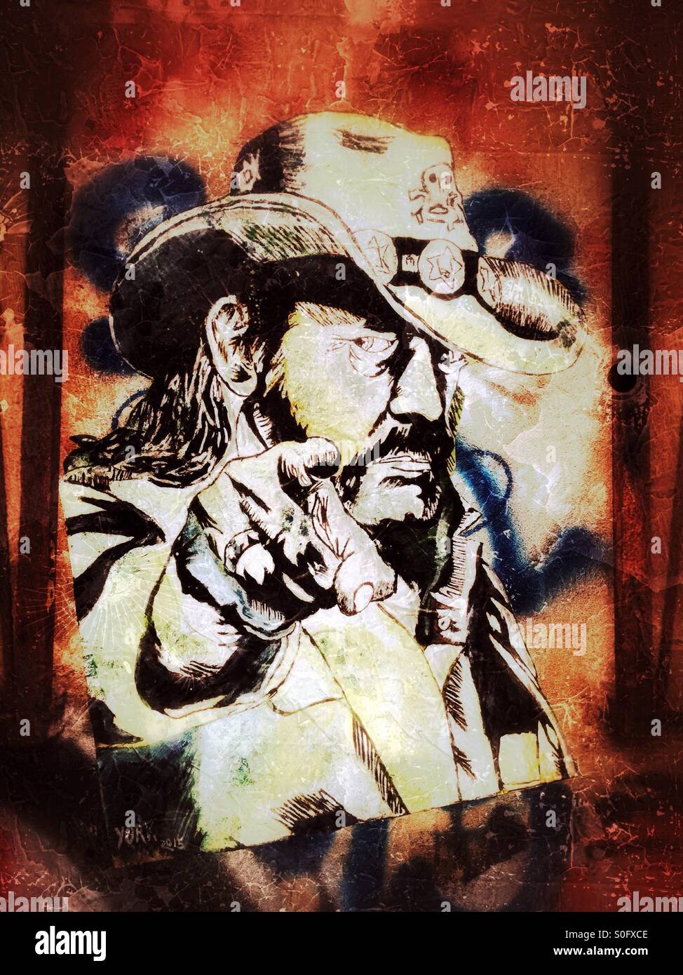 Urban Sheriff Pointing at You - Smartphone Captured Stock Image