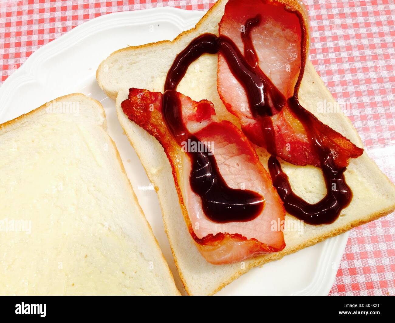 Bacon sandwich brown sauce hires stock photography and images Alamy
