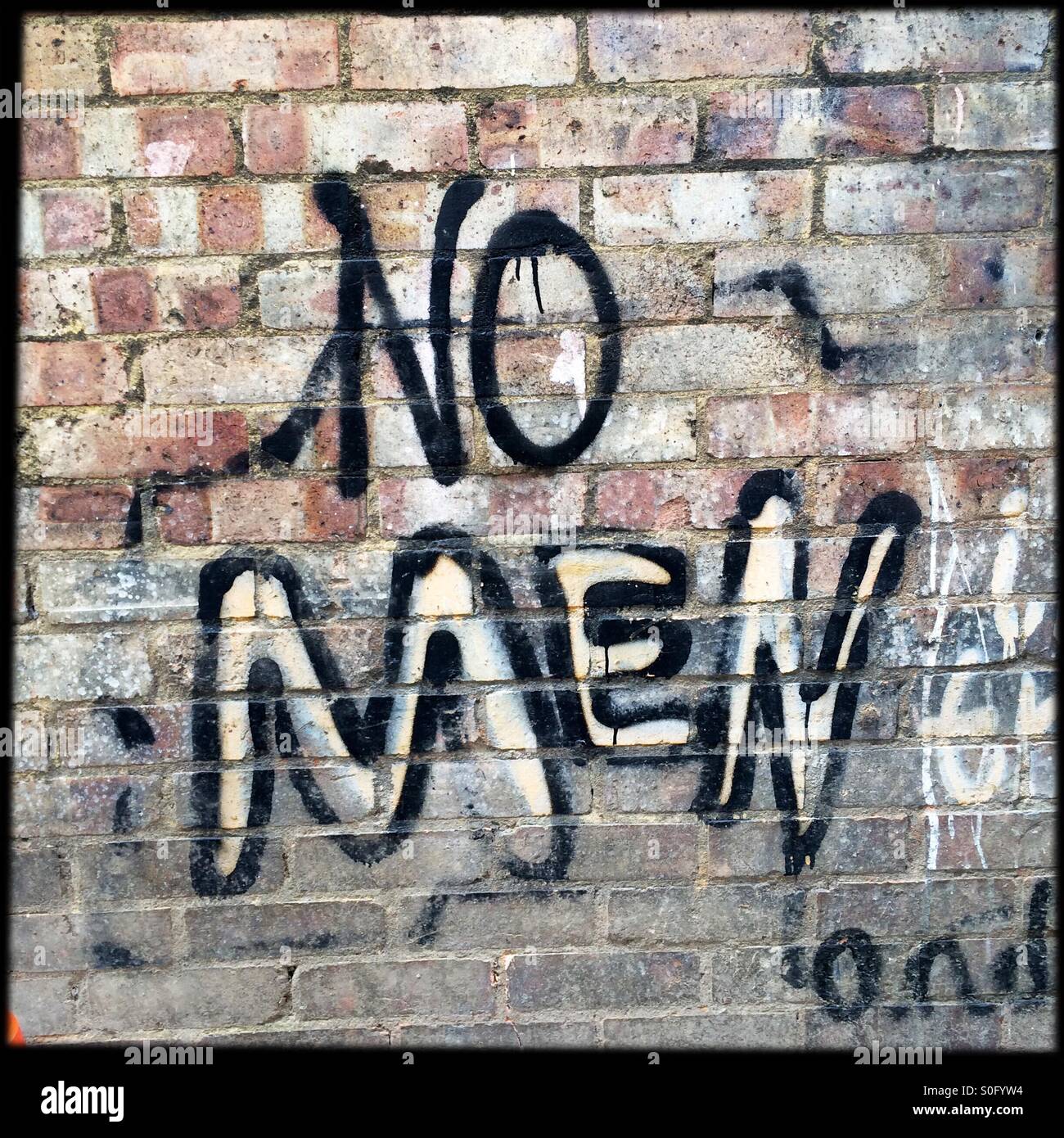 No Men Graffitti Stock Photo