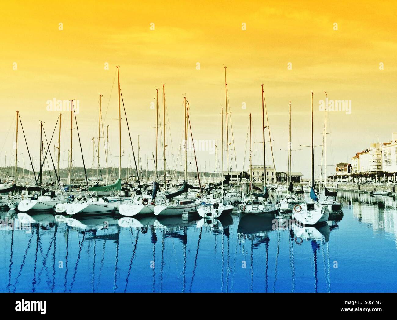 Harbor in Gijon, Asturias - Spain - Smartphone Captured Stock Image