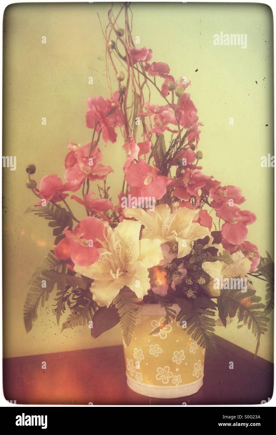 Plastic flower bouquet. - Smartphone Captured Stock Image