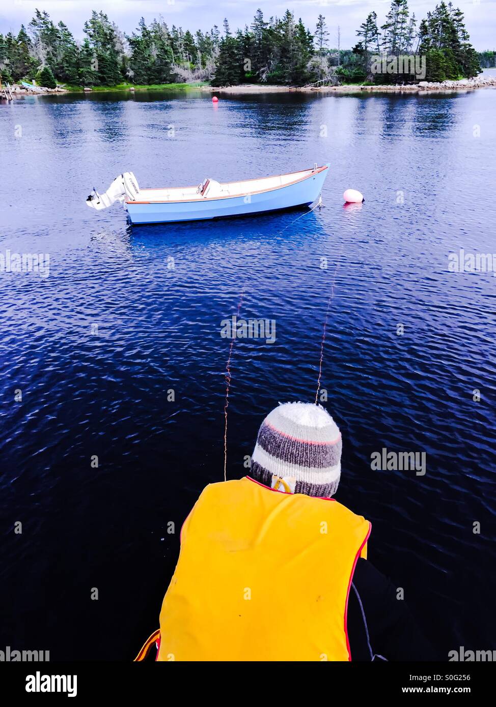 Reeling in - Smartphone Captured Stock Image