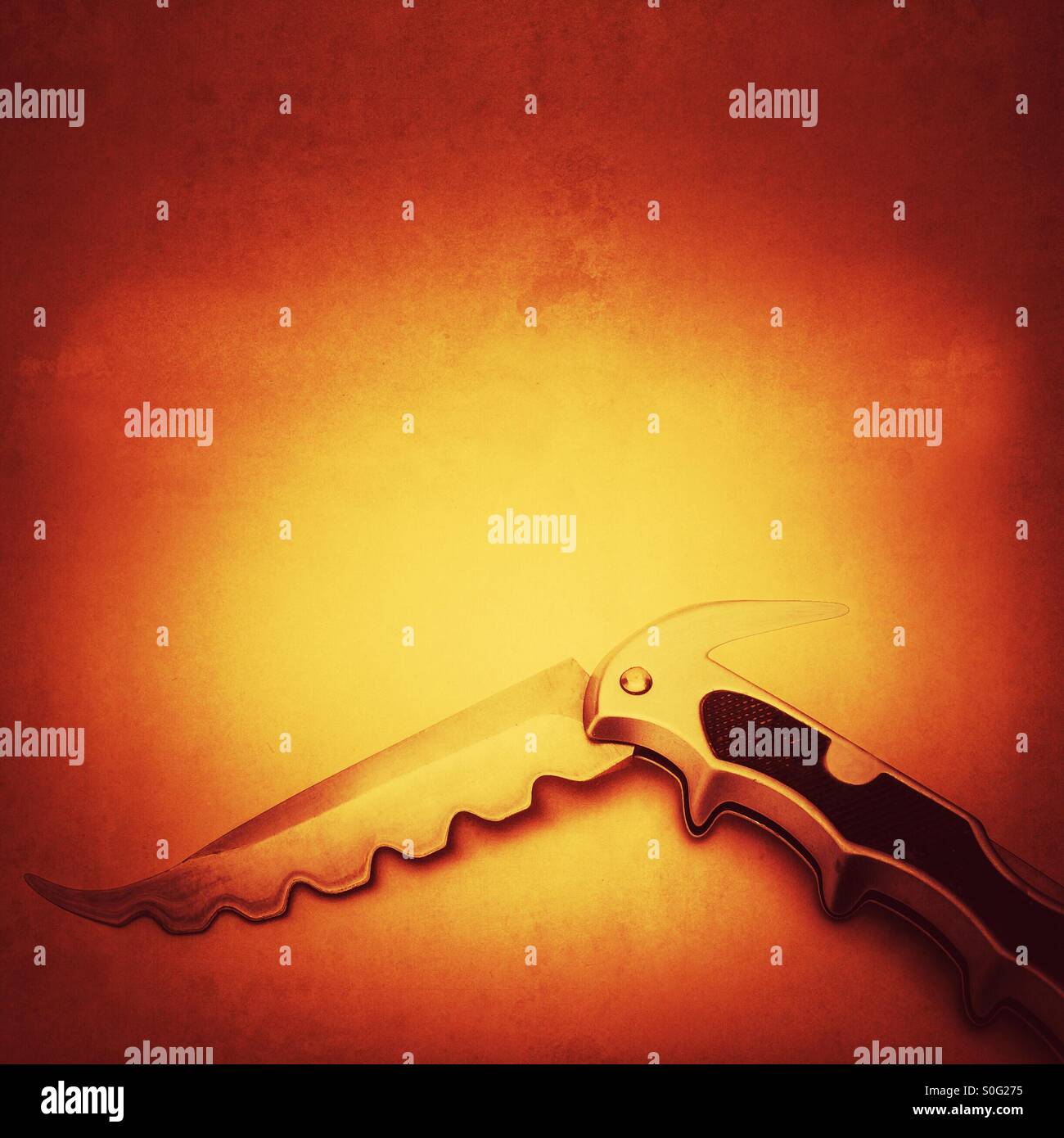 Savage looking pocket knife Stock Photo Alamy