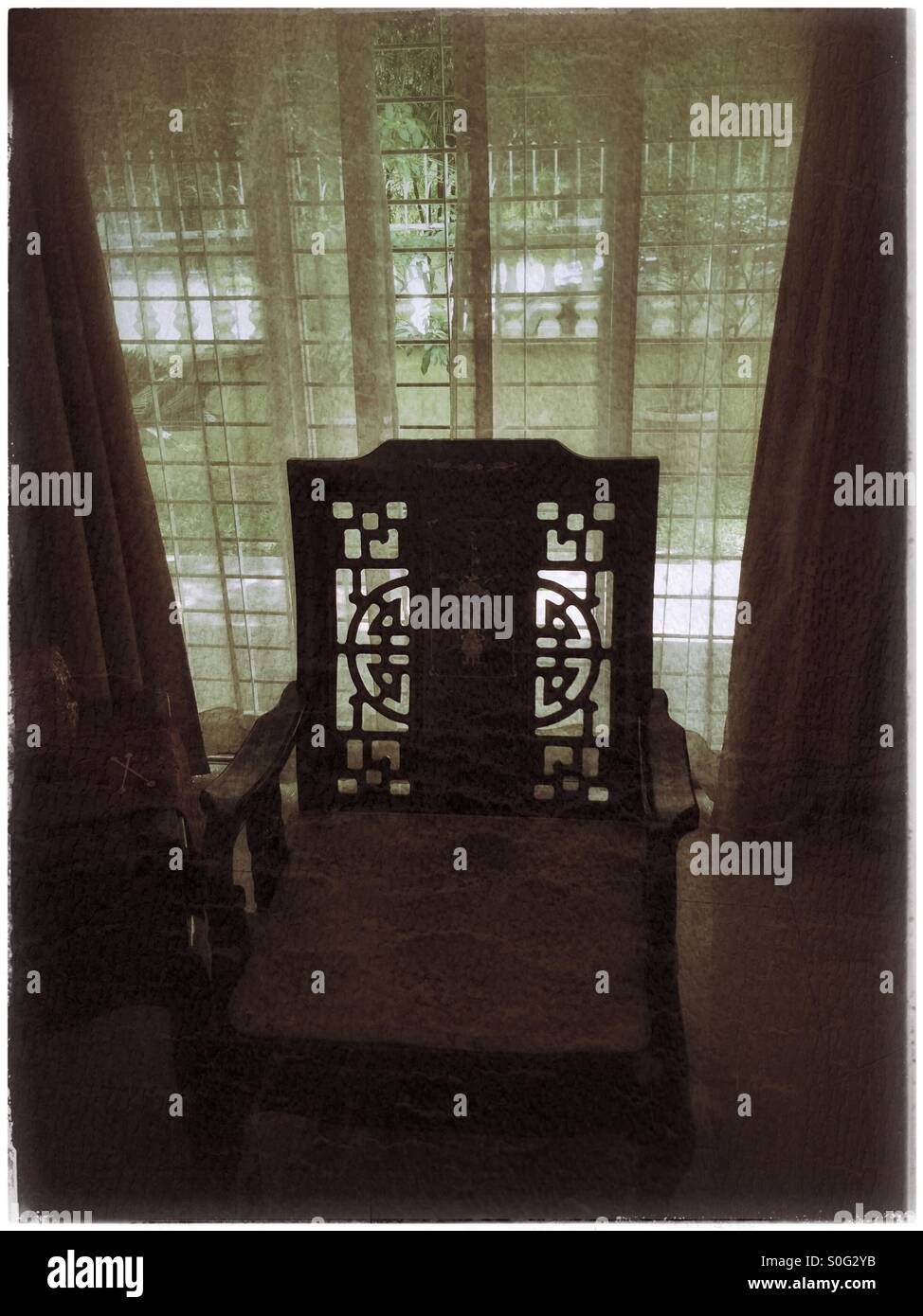 Antique wooden chair. Stock Photo