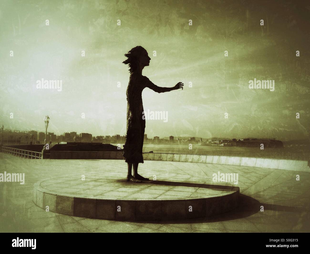 Sculpture in Gijon, Asturias - Spain - Smartphone Captured Stock Image