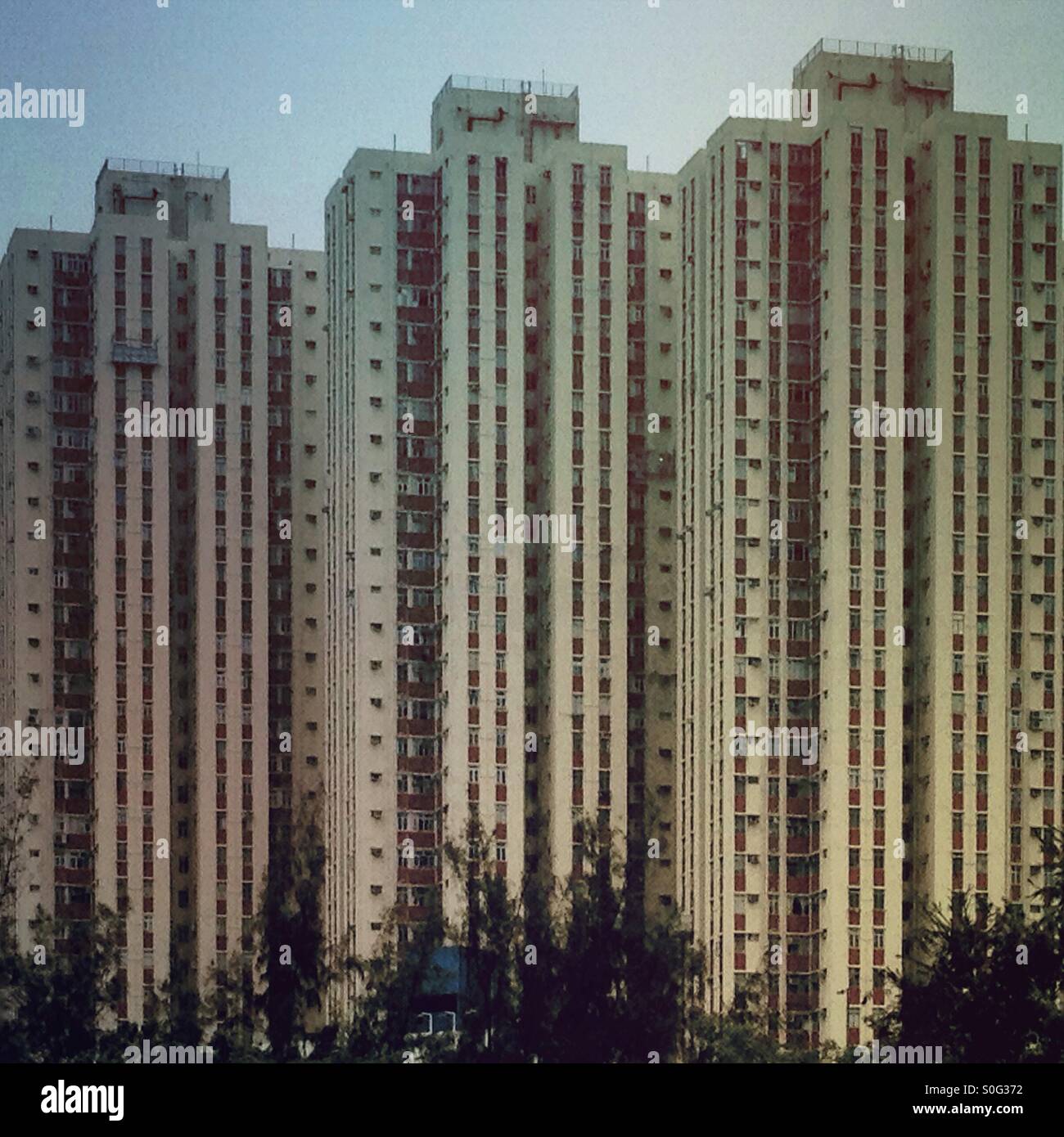 Apartment block towers in central Hong Kong Stock Photo Alamy