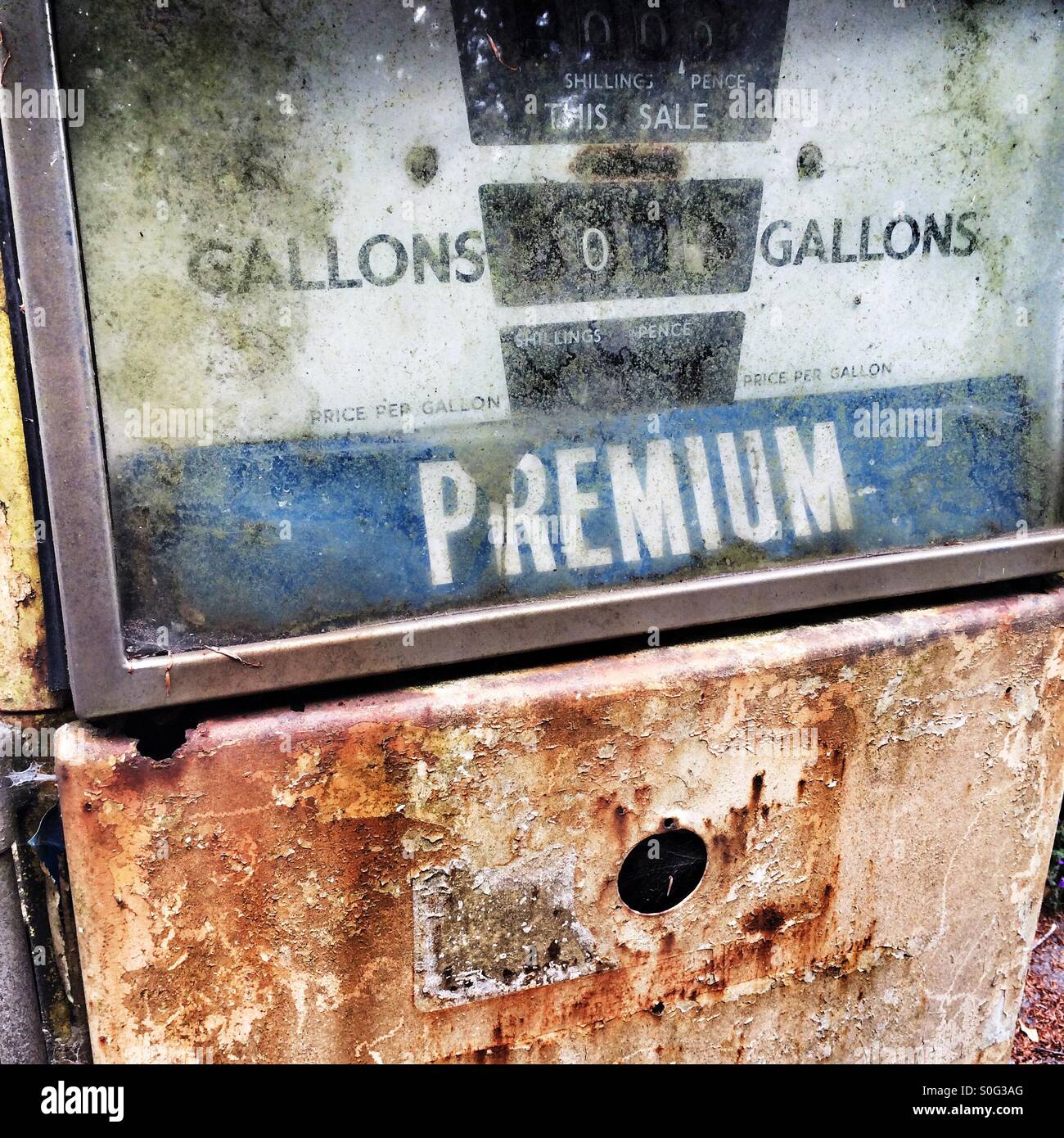 A petrol pump which has been used recently - Smartphone Captured Stock Image