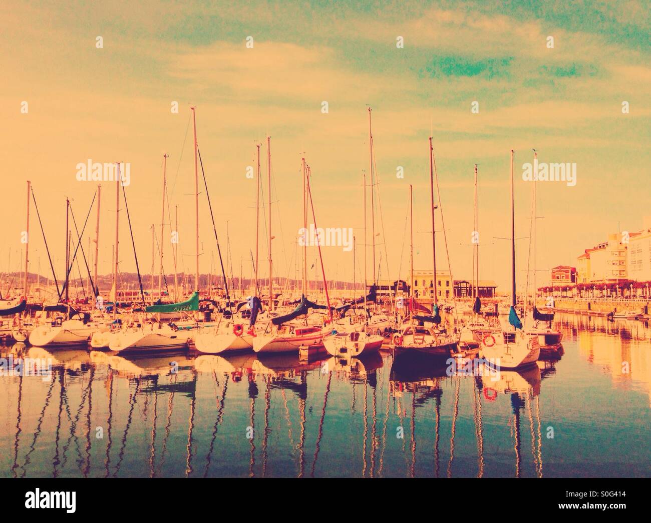 Harbor in Gijon, Asturias - Spain - Smartphone Captured Stock Image