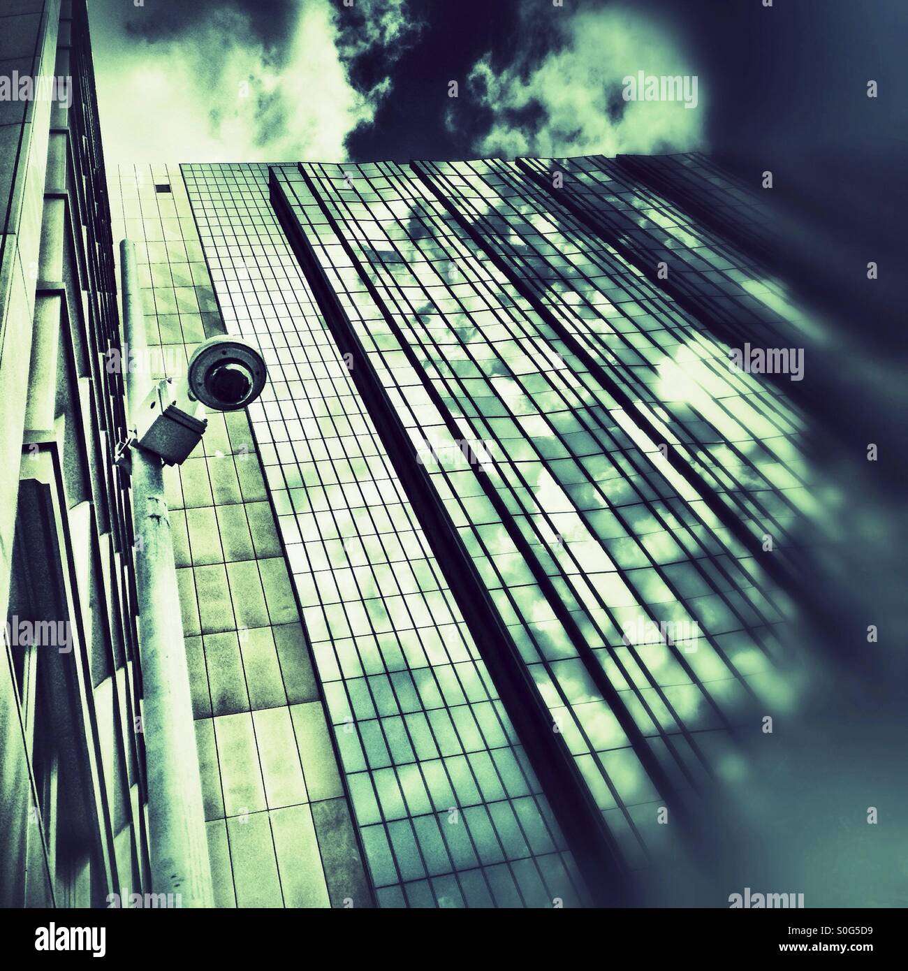 Surveillance Camera at the Springer Building in Berlin - Smartphone Captured Stock Image