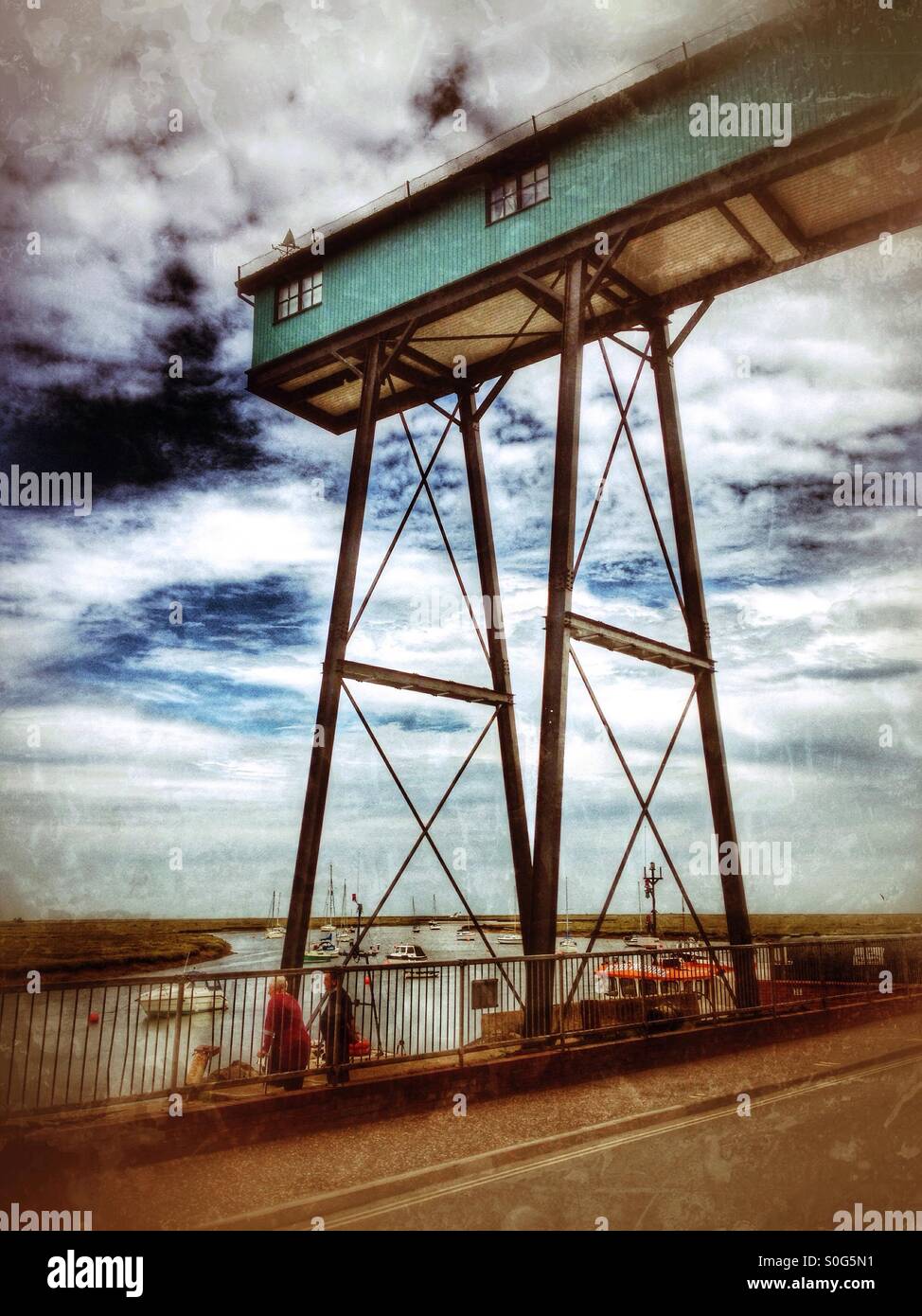 The gantry of the old granary at Wells-next-the-Sea, Norfolk, England. Stock Photo