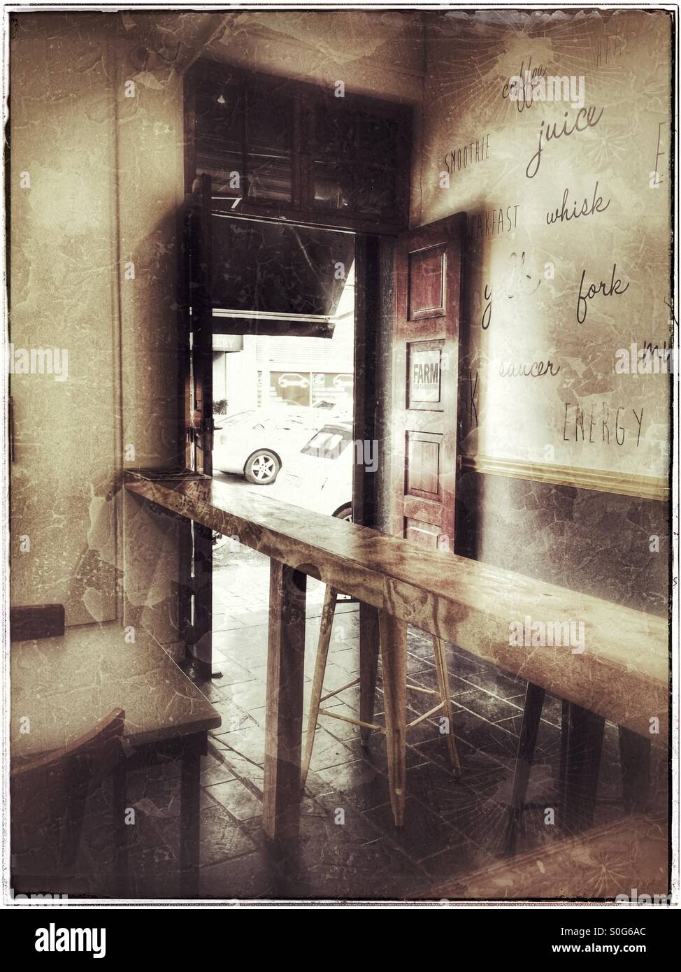 Inside of coffee shop in Cape Town CBD. - Smartphone Captured Stock Image