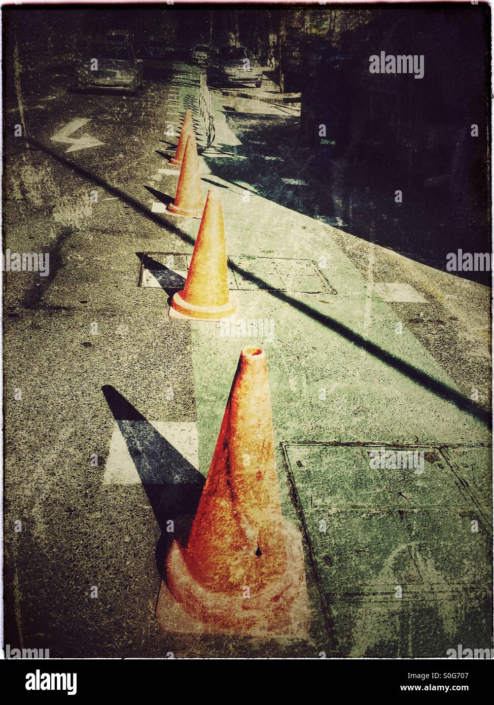 Orange traffic cones Stock Photo Alamy